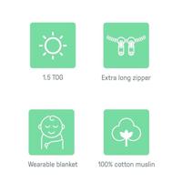 INGENUITY Inbakerzak, slaapzak in saliegroen van katoenschuim, TOG 1. Verstelbaar van 3 tot 18 maanden, Oeko-Tex gecertificeerd - thumbnail