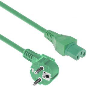 ACT AK5296 230V Stroomkabel Schuko CEE7/7 Male (Haaks)/C15 | Groen | 1,5 meter