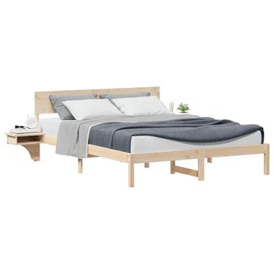 Bedframe met nachttafels Bruin 160 x 200 cm Massief grenenhout Bedframe met nachttafels Bruin 160 x 200 cm Massief grenenhout