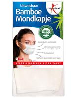 Lucovitaal Bamboe mondkapje wit 1 Stuks - thumbnail