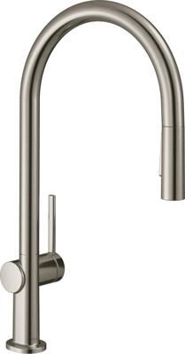 Hansgrohe Talis M54 ééngreeps keukenmengkraan 210 met uitttrekbare vuistdouche, 2 straalsoorten, rvs look Hansgrohe Talis M54 ééngreeps keukenmengkraan 210 met uitttrekbare vuistdouche, 2 straalsoorten, rvs look