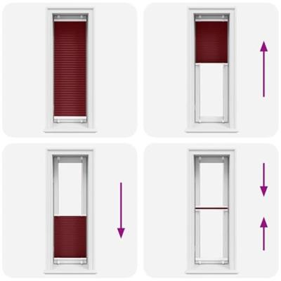 Pliss rolgordijn 45x150 cm stofbreedte 44,4 cm bordeauxrood