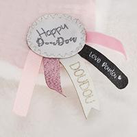 Happy knuffel luierstof 25cm - DOUDOU ET COMPAGNIE rozen - thumbnail