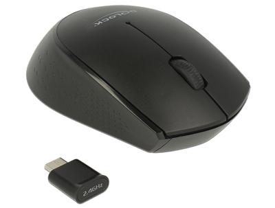 Delock 12526 Muis USB Optisch Zwart 2 Toetsen 1000 dpi