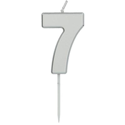 Cijferkaars &apos;7&apos; Zilverkleurig 5cm