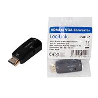LogiLink CV0107 Adapter [1x HDMI-stekker - 1x VGA-bus] Zwart - thumbnail