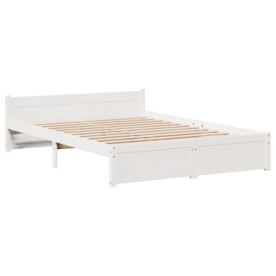 Bedframe met hoofdeinde zonder matras 160x200 cm wit