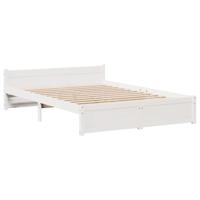 Bedframe met hoofdeinde zonder matras 160x200 cm wit - thumbnail