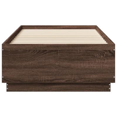 Bedframe met LED-verlichting bruin eikenkleurig 75x190 cm