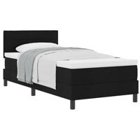 Boxspringbed met Matras Zwart 100x200 cm Stof - thumbnail