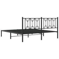 Bedframe met hoofdbord metaal zwart 183x213 cm - thumbnail