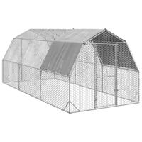 Kippenren met dak 2,5x6x2,25 m gegalvaniseerd staal - thumbnail