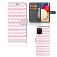 Samsung Galaxy A03s | Telefoon Hoesje | Waves Roze | Portemonnee hoesje - thumbnail