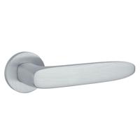 Aprile Massieve Deurkruk Rosa Mat Chroom Op Rond Rozet - thumbnail