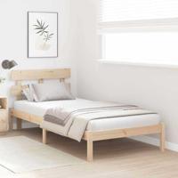 Bedframe met hoofdeinde Bruin 90 x 190 cm Massief grenenhout - thumbnail