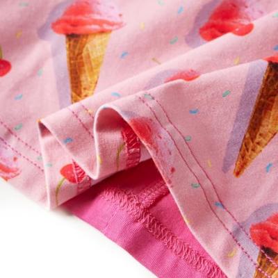 Kinderjurk met ijsjesprint 104 felroze
