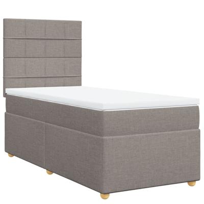 Boxspring met matras stof taupe 90x200 cm