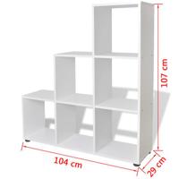 Boekenkast/presentatiemeubel trapvormig 107 cm wit - thumbnail