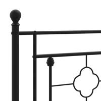 Bedframe met hoofdbord metaal zwart 107x203 cm - thumbnail