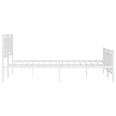 Bedframe met hoofd- en voeteneinde metaal wit 183x213 cm Bedframe met hoofd- en voeteneinde metaal wit 183x213 cm
