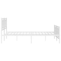 Bedframe met hoofd- en voeteneinde metaal wit 183x213 cm - thumbnail