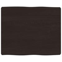 Tafelblad natuurlijke rand 60x50x(2-6) cm eikenhout donkerbruin - thumbnail