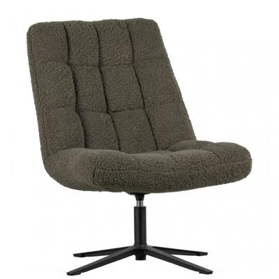 WOOOD Draaifauteuil 'Job' Teddy, kleur Groen