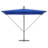 Cantilever Banana Parasol met slot Blauw 294 x 200 x 254 cm - thumbnail