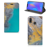 Huawei P Smart Plus | Standcase | Marble Blue Gold - thumbnail