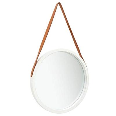 VidaXL Wandspiegel met band 50 cm wit VidaXL Wandspiegel met band 50 cm wit