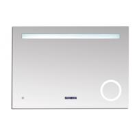 Best Design Badkamerspiegel Linet LED Verlichting 80x70 cm met Klok en Vergroting - thumbnail