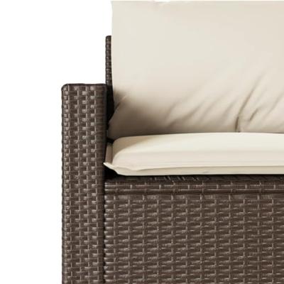 Tuinbank 3-zits met kussens poly rattan bruin Tuinbank 3-zits met kussens poly rattan bruin