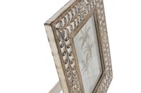 Fotolijsten Home ESPRIT Wit Natuurlijk Kristal Mangohout Bloem Indiaas 26,5 x 2 x 31,5 cm - thumbnail