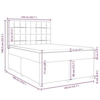 Boxspring met matras stof blauw 140x190 cm - thumbnail