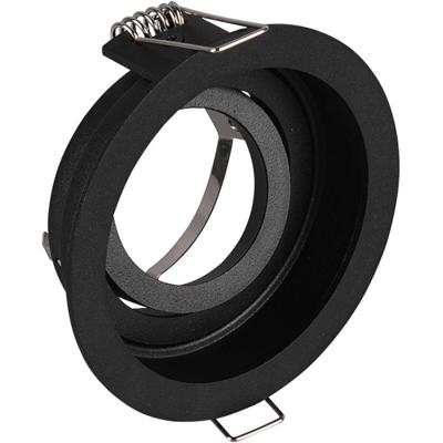 Spot Armatuur GU10 - Trion Kenan - GU10 Inbouwspot - Rond - 1-lichts - Zwart - Aluminium - Verdiept - Kantelbaar - Ø90