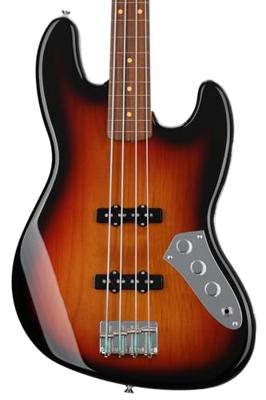 Fender Jaco Pastorius Jazz Bass Fretless 3-Color Sunburst elektrische basgitaar met koffer