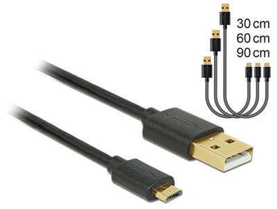DeLOCK 83680 USB-kabel USB 2.0 USB A Micro-USB B Zwart