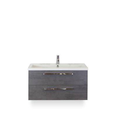 Seville Badmeubelset 100 cm - Beton Antraciet - Wastafel Djazz 1 kraangat