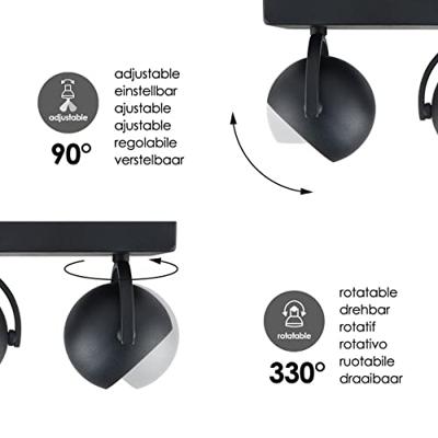 Home sweet home LED opbouwspot Nop 3L 35,5 cm - zwart Home sweet home LED opbouwspot Nop 3L 35,5 cm - zwart