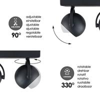 Home sweet home LED opbouwspot Nop 3L 35,5 cm - zwart - thumbnail