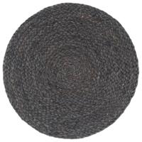 VidaXL Placemats 6 st rond 38 cm jute donkergrijs - thumbnail