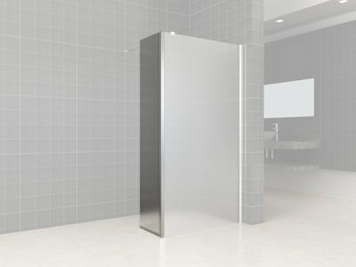 Zijwand Wiesbaden met Hoekprofiel 35x200 10mm NANO Geheel Mat Glas