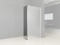 Zijwand Wiesbaden met Hoekprofiel 35x200 10mm NANO Geheel Mat Glas - thumbnail