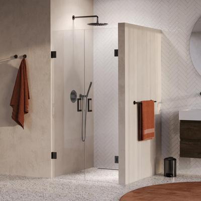 Brauer Void - Pendeldeuren - Helder Glas - 90 x 200 cm - incl. Glascoating - PVD Gunmetal Geborsteld