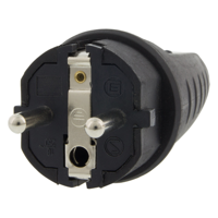 Q-Link Stekker | Randaarde | 10/16A | Rubber | Zwart - 00.110.17 - thumbnail