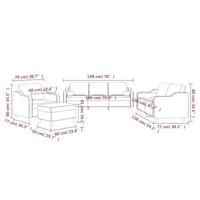 4-delige Loungeset met kussens stof bruin - thumbnail