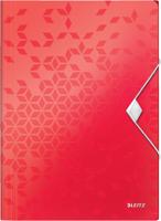 Leitz WOW elastomap met 3 kleppen, uit PP, ft A4, rood - thumbnail