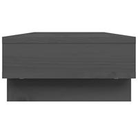 VidaXL Monitorstandaard 60x27x14 cm massief grenenhout grijs - thumbnail