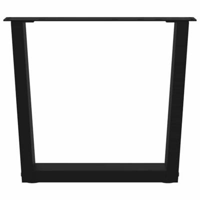 Eettafelpoten 2 st V-vormig 50x(42-43,3) cm staal zwart