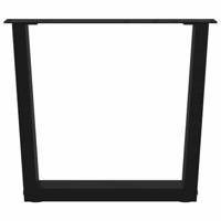 Eettafelpoten 2 st V-vormig 50x(42-43,3) cm staal zwart - thumbnail